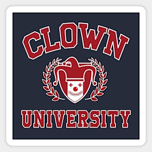 Clown university red and white Magnet